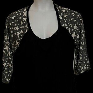 Torrid Black High Cut T-Shirt with Elbow Sleeves Size 1X